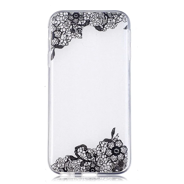 Pattern Printing TPU Back Case for Samsung Galaxy J7 (2017) EU Version / J7 Pro (2017) - Lace Flower Pattern