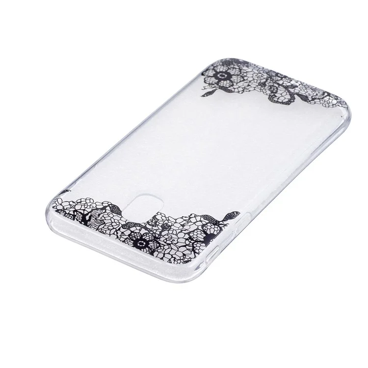 Pattern Printing TPU Back Case for Samsung Galaxy J7 (2017) EU Version / J7 Pro (2017) - Lace Flower Pattern