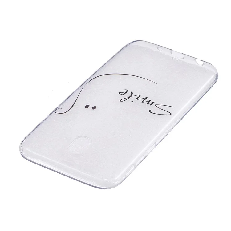 Ultra-thin Pattern Printing Soft TPU Phone Case for Samsung Galaxy J7 (2017) EU Version / J7 Pro (2017) - Smile