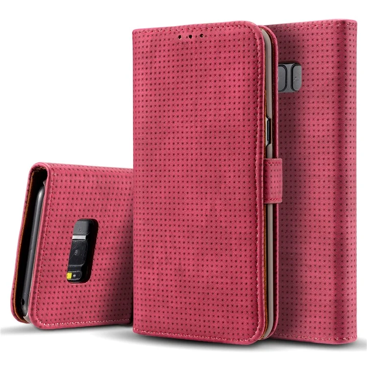 Retro Mesh Wallet Leather Flip Phone Cover with Stand for Samsung Galaxy Note 8 N950 - Rose