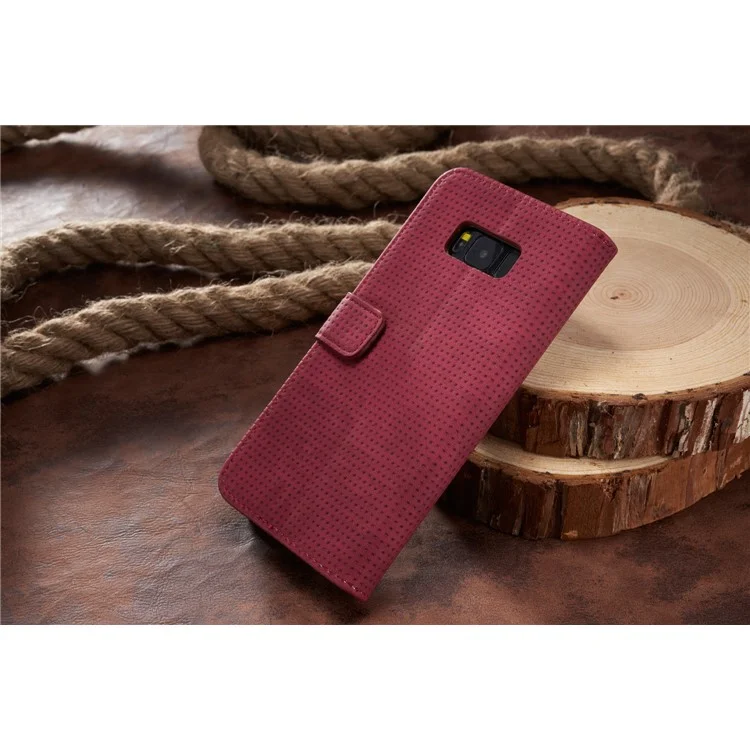 Retro Mesh Wallet Leather Flip Phone Cover with Stand for Samsung Galaxy Note 8 N950 - Rose