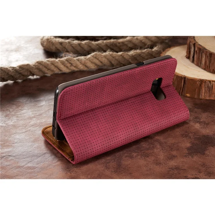 Retro Mesh Wallet Leather Flip Phone Cover with Stand for Samsung Galaxy Note 8 N950 - Rose