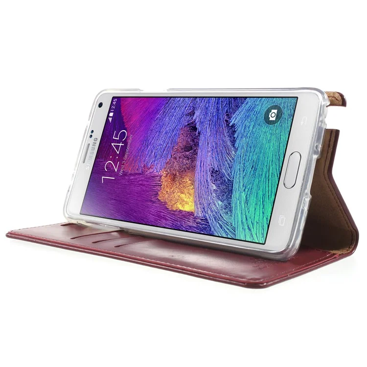 MERCURY GOOSPERY Blue Moon Leather Case for Samsung Galaxy Note 4 N910 - Wine Red