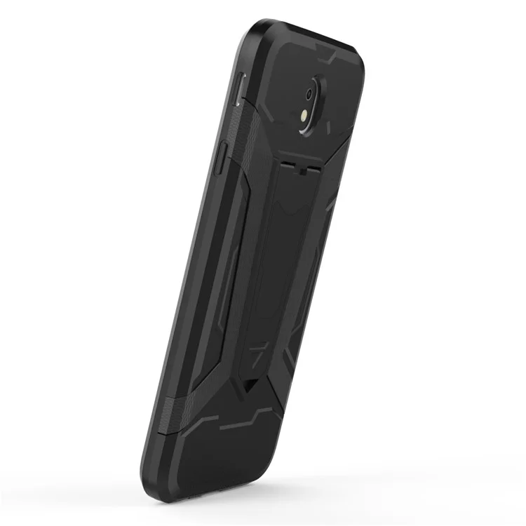 Armor PC TPU Hybrid Kickstand Case for Samsung Galaxy J7 (2017) / J7 Pro (2017) - Black