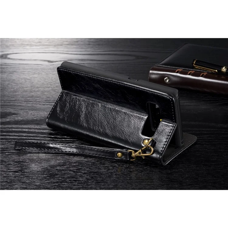DG.MING Detachable 2-in-1 Genuine Leather Phone Case for Samsung Galaxy Note 8 SM-N950 - Black