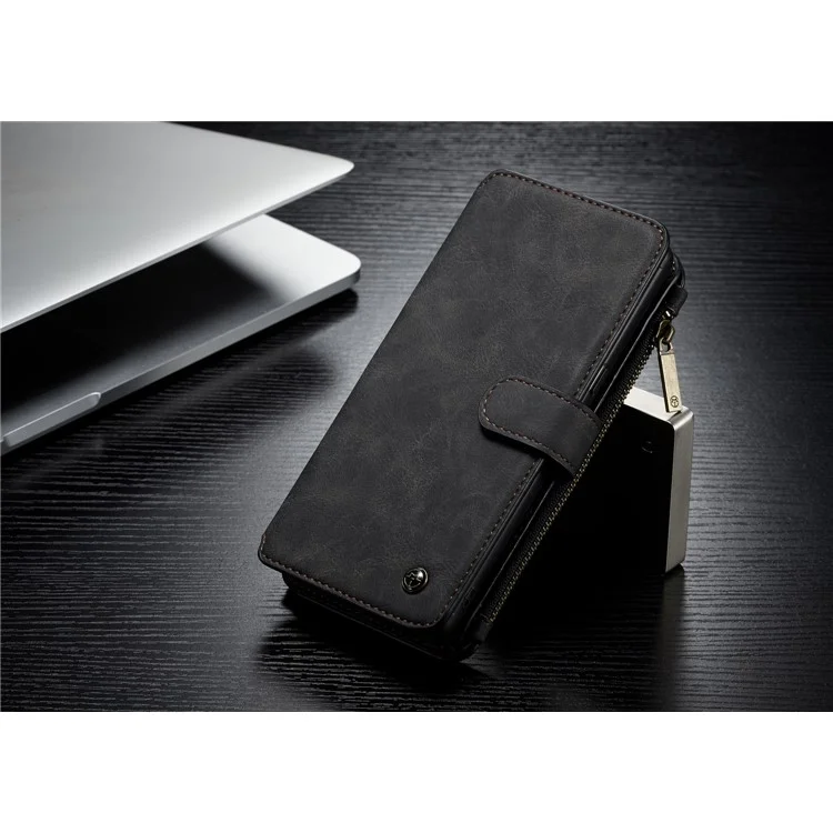 CASEME 2-in-1 Detachable Wallet Split Leather Case for Samsung Galaxy Note 8 SM-N950 - Black
