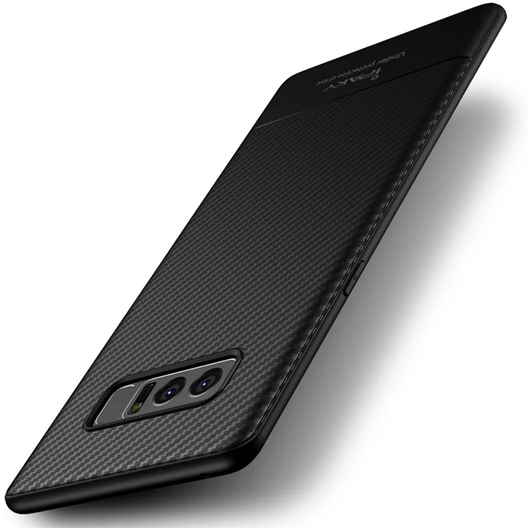IPAKY Carbon Fiber Texture TPU Cellphone Case for Samsung Galaxy Note 8 N950 - Black
