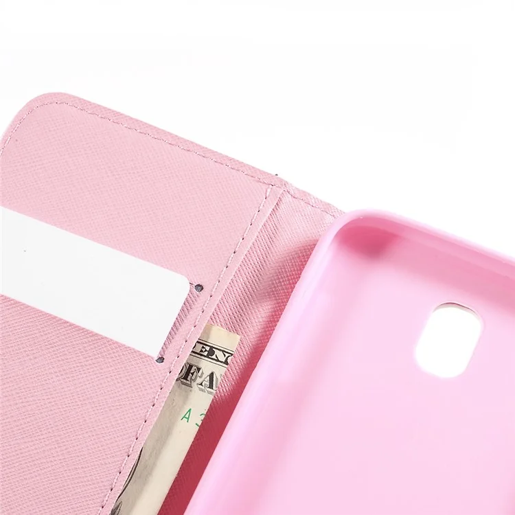 Pattern Printing Leather Wallet Case for Samsung Galaxy J7 (2017) EU Version / J7 Pro (2017) - Feather and Birds