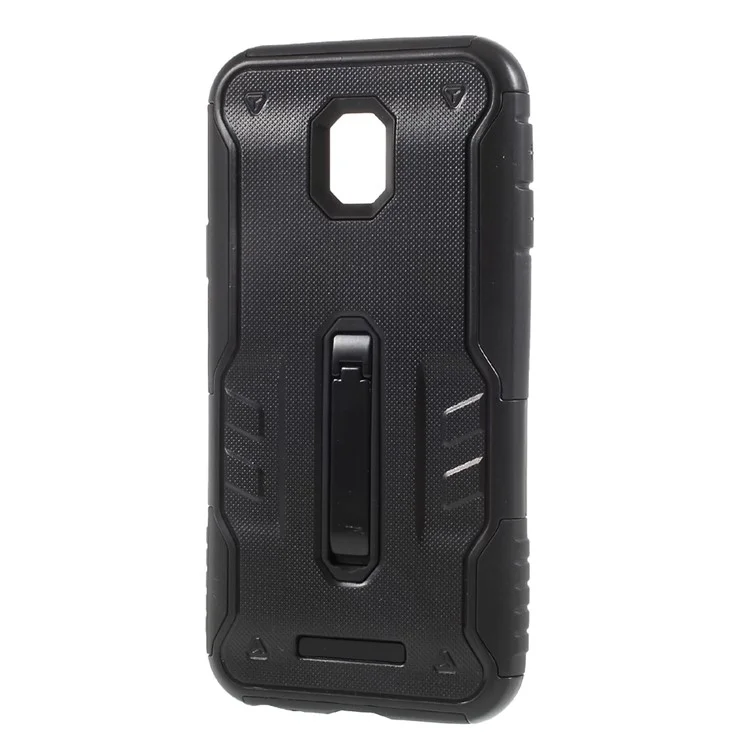 PC + TPU Hybrid Case with Kickstand for Samsung Samsung Galaxy J3 (2017) EU Version / J3 Pro (2017) - Black