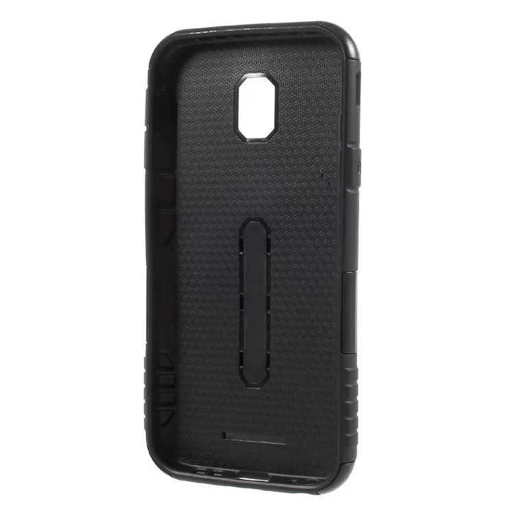 PC + TPU Hybrid Case with Kickstand for Samsung Samsung Galaxy J3 (2017) EU Version / J3 Pro (2017) - Black