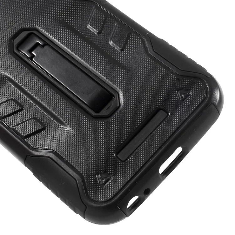PC + TPU Hybrid Case with Kickstand for Samsung Samsung Galaxy J3 (2017) EU Version / J3 Pro (2017) - Black