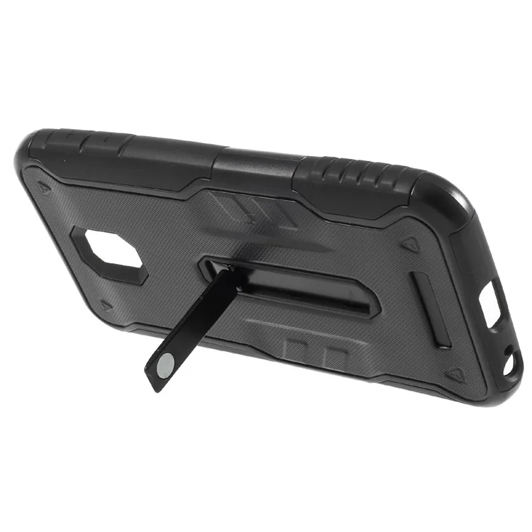 PC + TPU Hybrid Case with Kickstand for Samsung Samsung Galaxy J3 (2017) EU Version / J3 Pro (2017) - Black