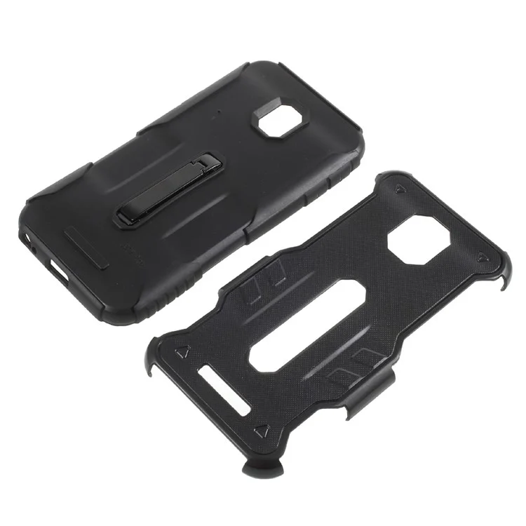 PC + TPU Hybrid Case with Kickstand for Samsung Samsung Galaxy J3 (2017) EU Version / J3 Pro (2017) - Black