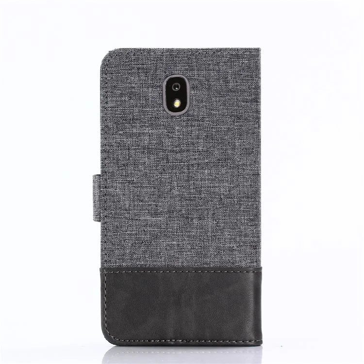 MUXMA Estuche de cartera de cuero artificial y lona para Samsung Galaxy J5 (2017) versión UE / J5 Pro (2017) - Gris