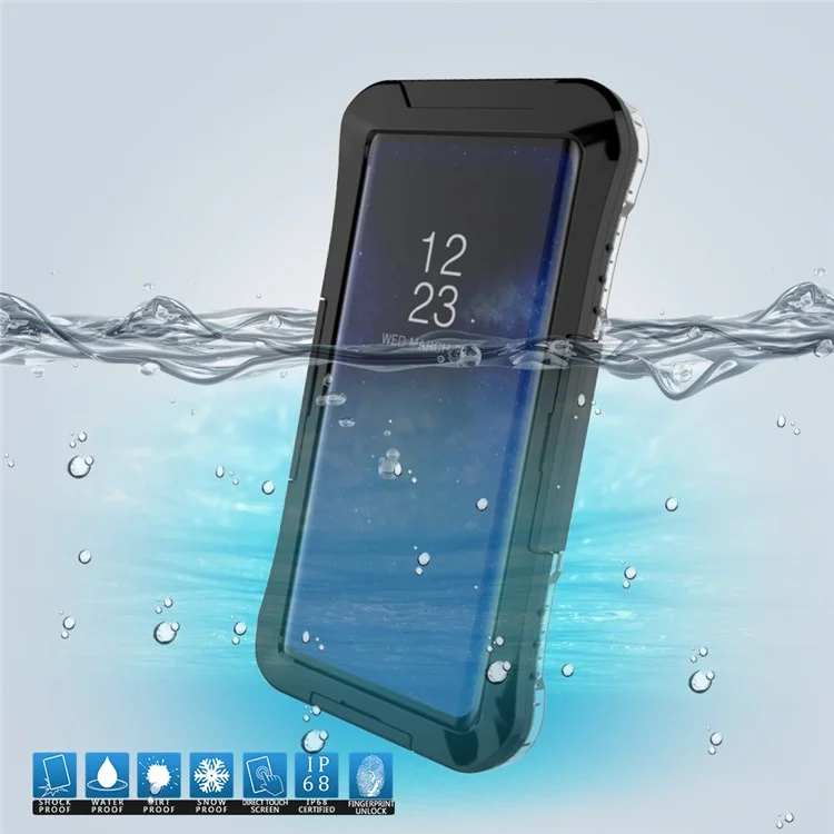 IP68 10M Underwater Waterproof Case Dirt/Dust/Snow Proof Case for Samsung Galaxy Note 8 SM-N950 - Black