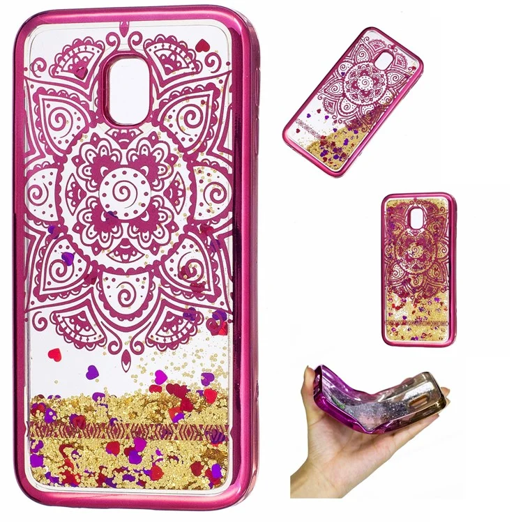 Dynamic Quicksand Plated TPU Case for Samsung Galaxy J3 (2017) EU Version / J3 Pro (2017) - Henna Lotus