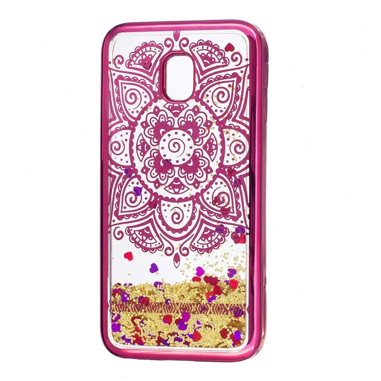 Dynamic Quicksand Plated TPU Case for Samsung Galaxy J3 (2017) EU Version / J3 Pro (2017) - Henna Lotus