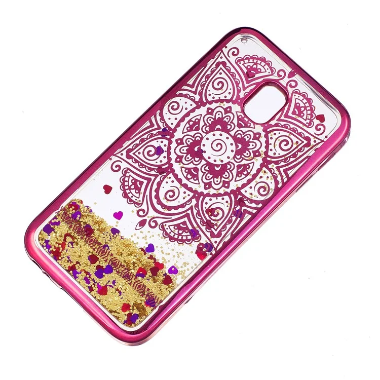 Dynamic Quicksand Plated TPU Case for Samsung Galaxy J3 (2017) EU Version / J3 Pro (2017) - Henna Lotus