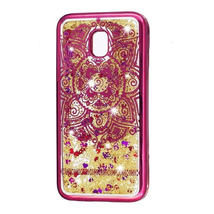 Dynamic Quicksand Plated TPU Case for Samsung Galaxy J3 (2017) EU Version / J3 Pro (2017) - Henna Lotus