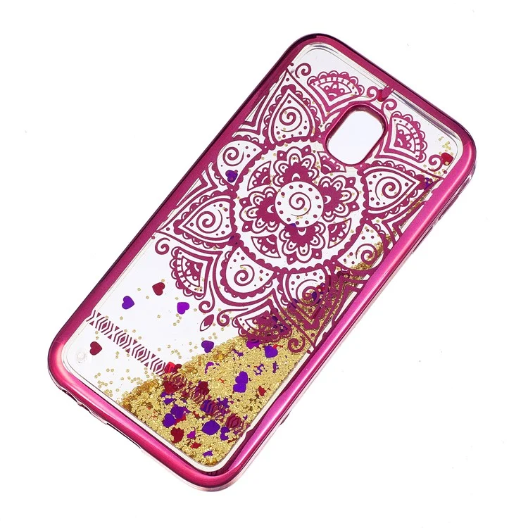 Dynamic Quicksand Plated TPU Case for Samsung Galaxy J3 (2017) EU Version / J3 Pro (2017) - Henna Lotus