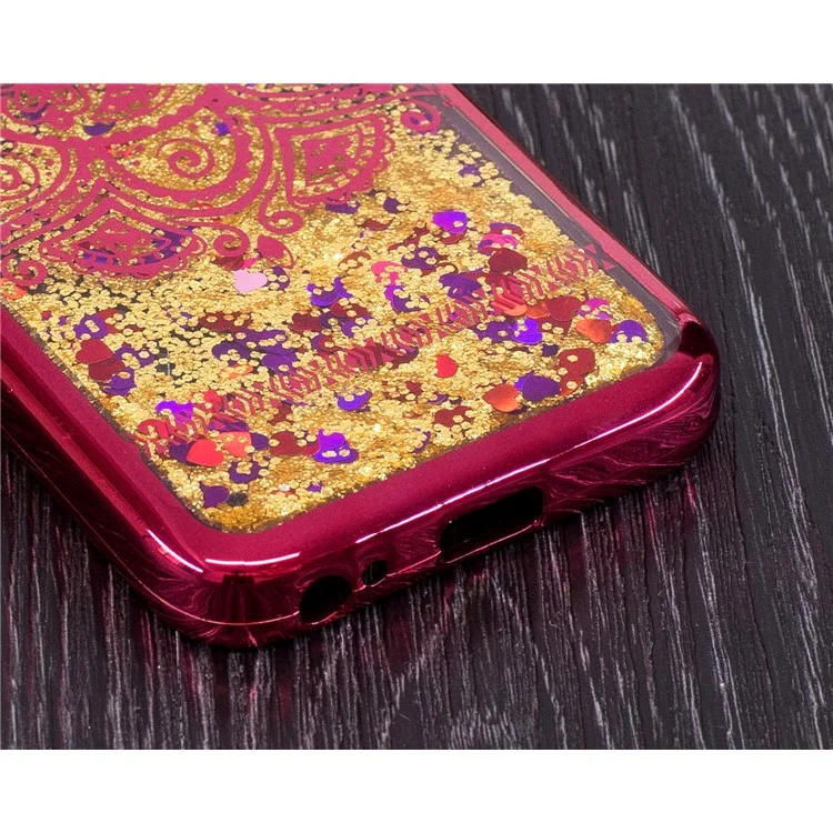 Dynamic Quicksand Plated TPU Case for Samsung Galaxy J3 (2017) EU Version / J3 Pro (2017) - Henna Lotus
