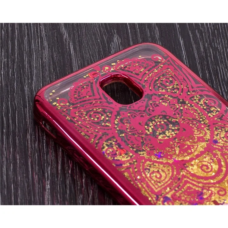 Dynamic Quicksand Plated TPU Case for Samsung Galaxy J3 (2017) EU Version / J3 Pro (2017) - Henna Lotus
