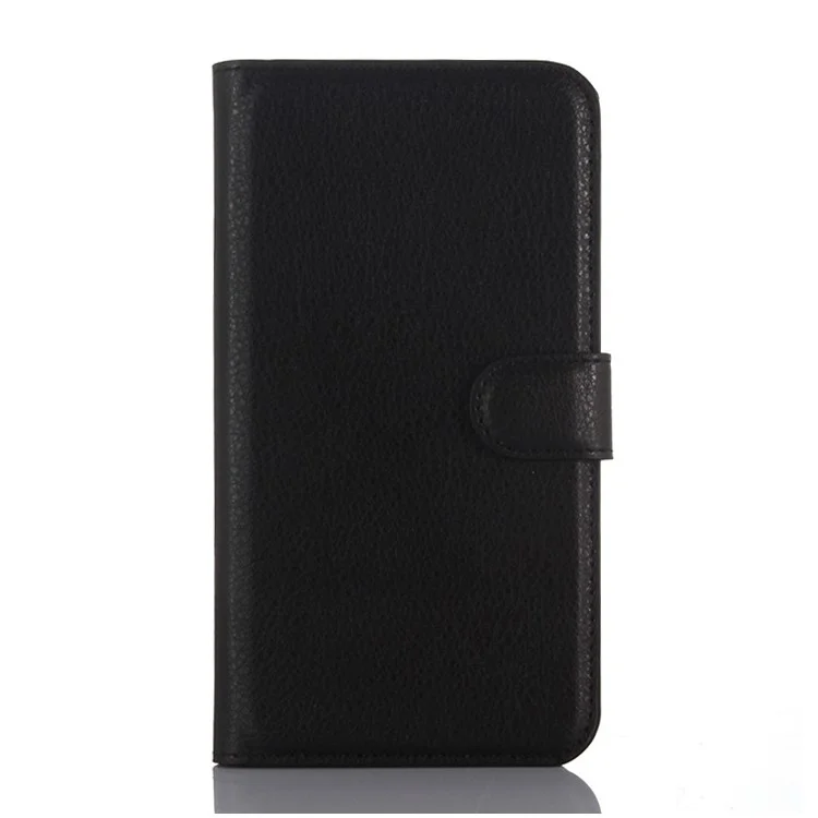 Litchi Wallet Leather Phone Case for Samsung Galaxy A3 SM-A310F with Stand - Black