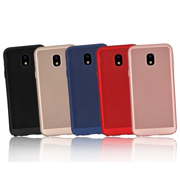 Hollow Mesh Rubberized Hard Back Case for Samsung Galaxy J3 (2017) EU Version / J3 Pro (2017) - Rose Gold
