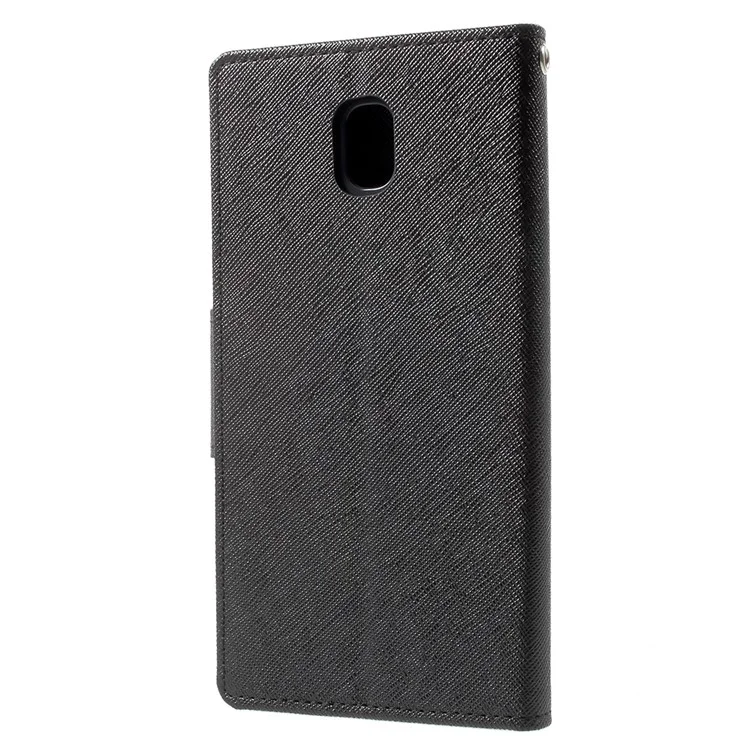 MERCURY GOOSPERY Fancy Diary Leather Magnetic Wallet Case for Samsung Galaxy J7 Pro (2017) / J7 (2017) EU Version - Black
