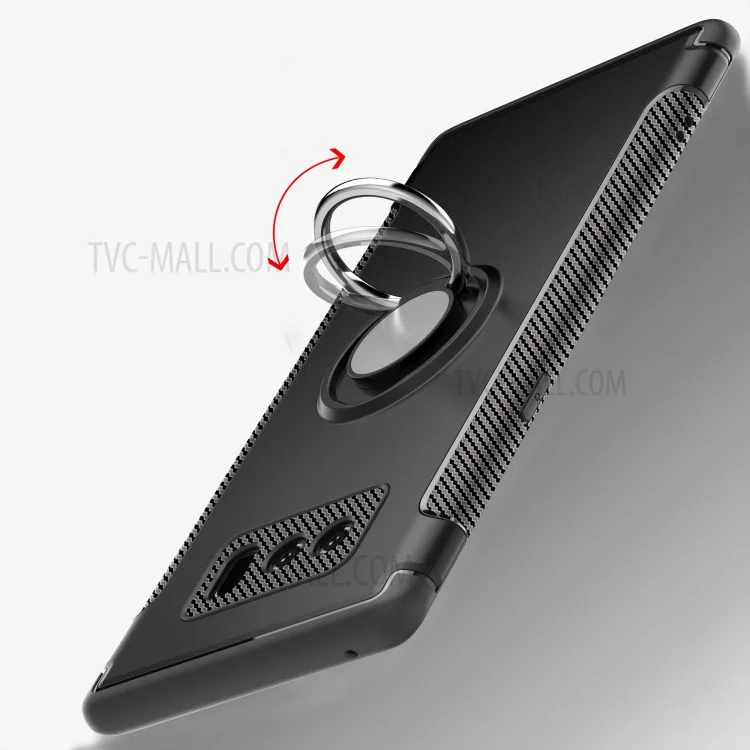 Armatura PC TPU Hybrid Magnetic Ring Kickstand Case Per Samsung Galaxy Note 8 N950 - Nero