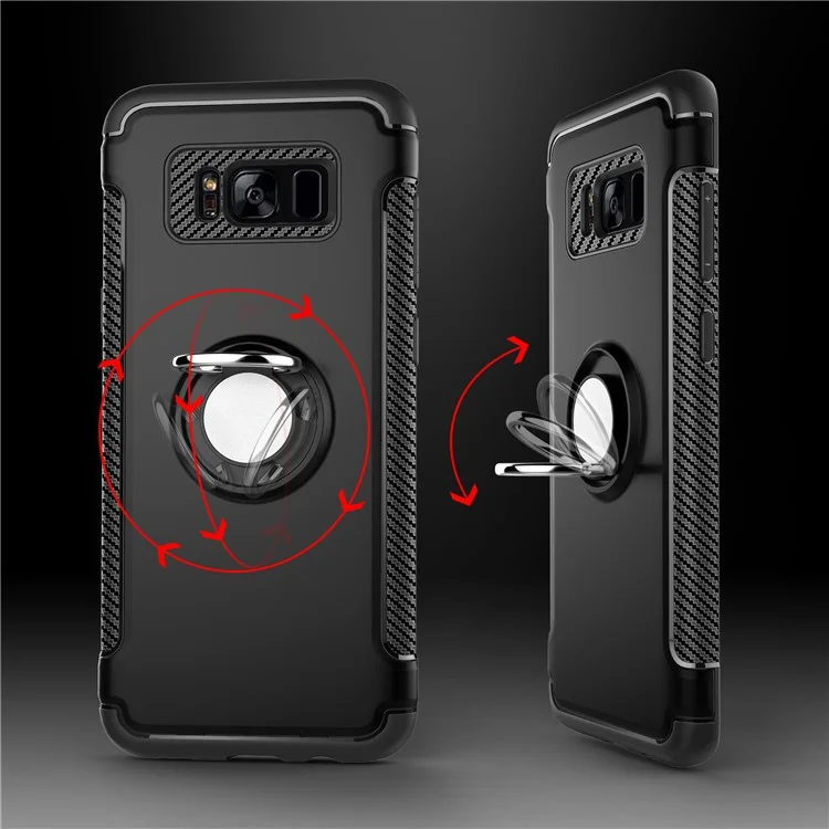 Armor PC TPU Hybrid Rotating Kickstand Case for Samsung Galaxy S8 G950 - Black
