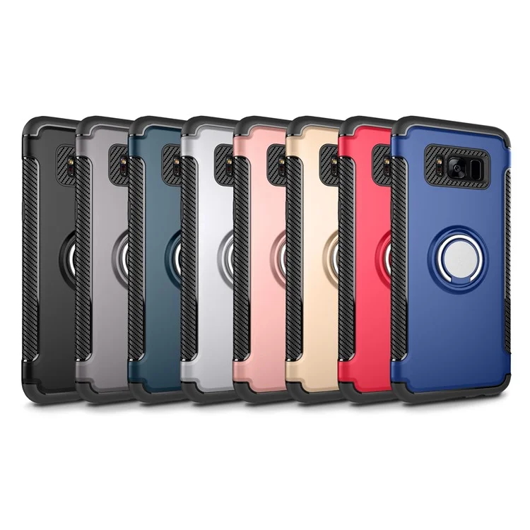 Armor PC TPU Hybrid Rotating Kickstand Case for Samsung Galaxy S8 G950 - Black