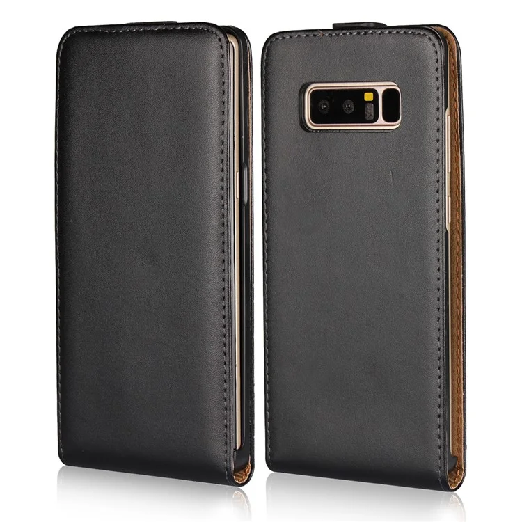 ICOVERCASE Vertical Flip Genuine Split Leather Case for Samsung Galaxy Note 8 SM-N950 - Black