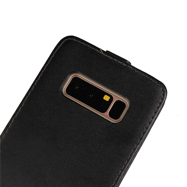 ICOVERCASE Vertical Flip Genuine Split Leather Case for Samsung Galaxy Note 8 SM-N950 - Black