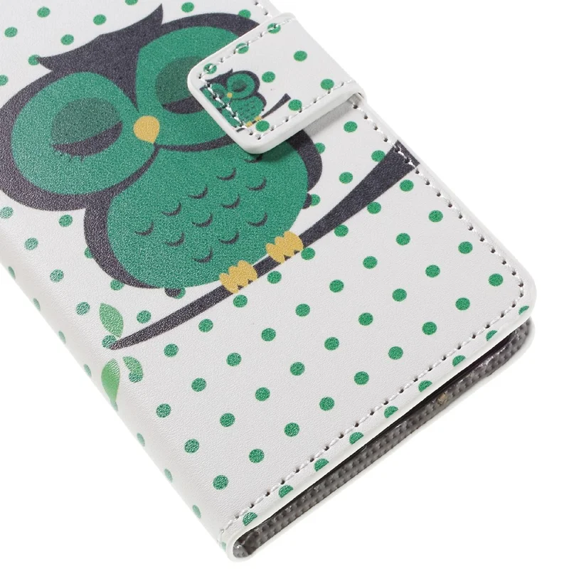 Wallet Leather Phone Case for Samsung Galaxy A3 SM-A310F (2016) - Sleeping Owl on the Branch