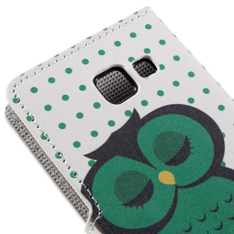 Wallet Leather Phone Case for Samsung Galaxy A3 SM-A310F (2016) - Sleeping Owl on the Branch