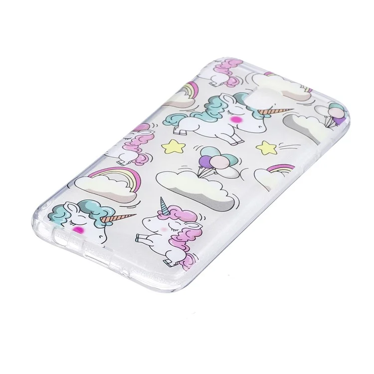 Pattern Printing IMD TPU Case for Samsung Galaxy J7 Pro (2017) / J7 (2017) EU Version - Cloud and Unicorn
