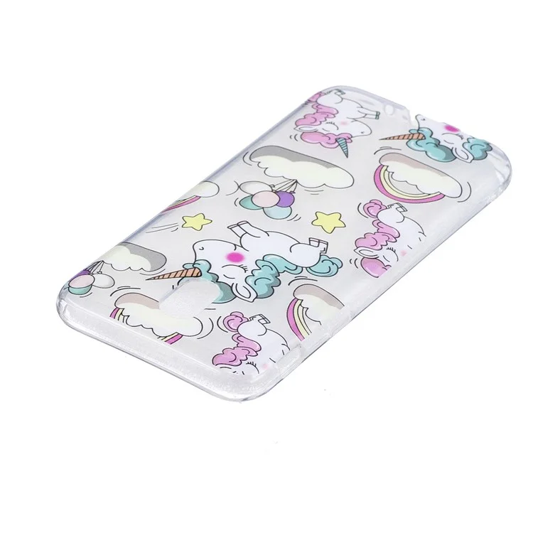 Pattern Printing IMD TPU Case for Samsung Galaxy J7 Pro (2017) / J7 (2017) EU Version - Cloud and Unicorn