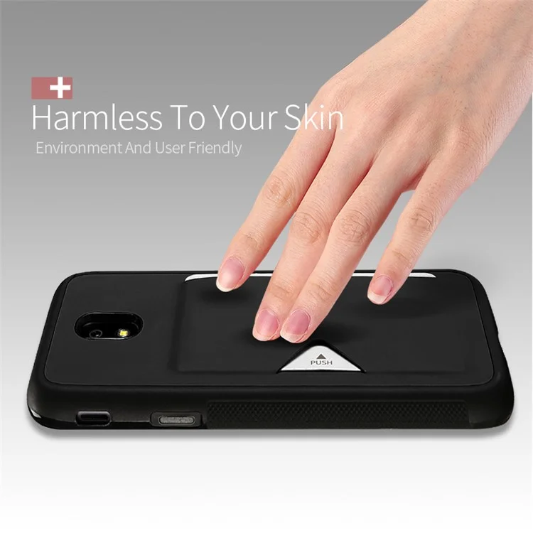 DUX DUCIS Pocard Series PU Leather Skin TPU Phone Case for Samsung Galaxy J7 (2017) / J7 Pro (2017) - Black