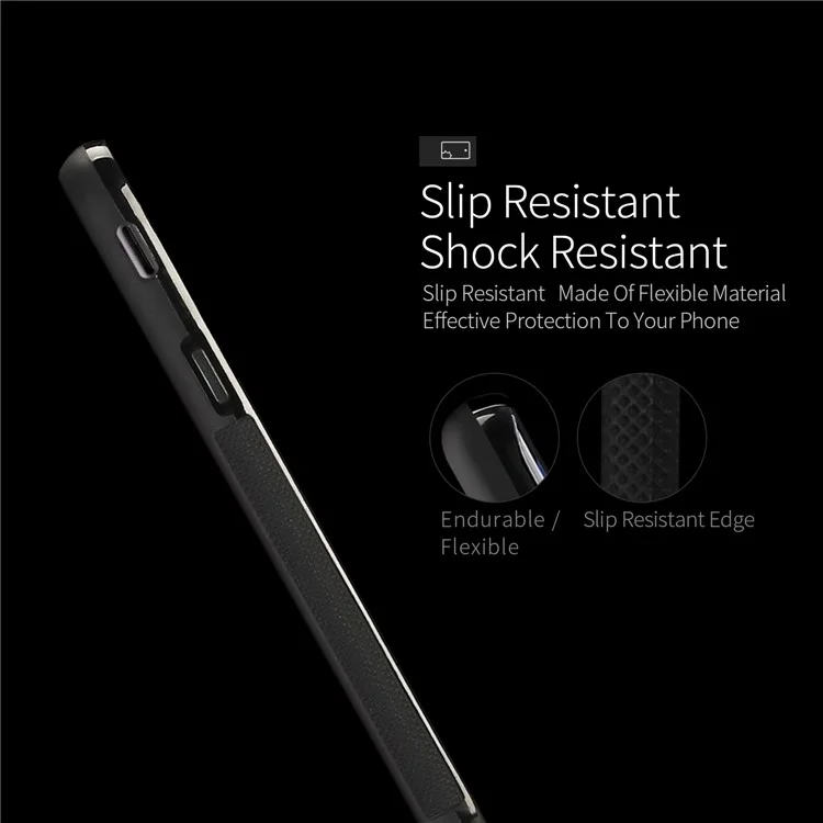 DUX DUCIS Pocard Series PU Leather Skin TPU Phone Case for Samsung Galaxy J7 (2017) / J7 Pro (2017) - Black