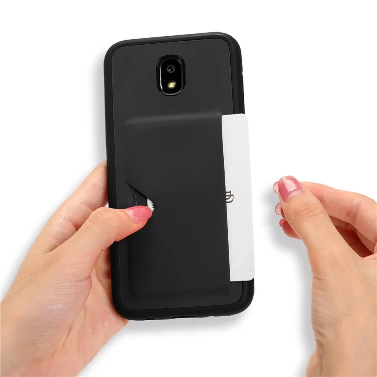DUX DUCIS Pocard Series PU Leather Skin TPU Phone Case for Samsung Galaxy J7 (2017) / J7 Pro (2017) - Black
