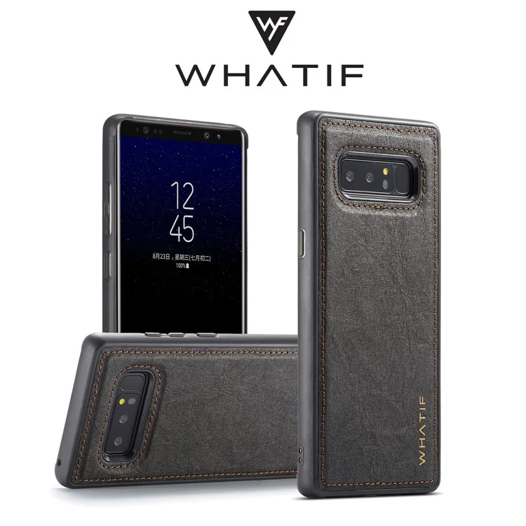 WF DIY Waterproof Paper TPU+PC Hybrid Mobile Phone Cover Accessory for Samsung Galaxy Note 8 SM-N950 - Black