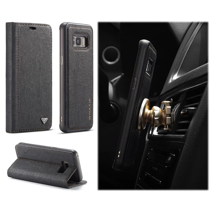 WF DIY Waterproof Paper TPU+PC Hybrid Mobile Phone Accessory Cover for Samsung Galaxy S8 G950 - Black