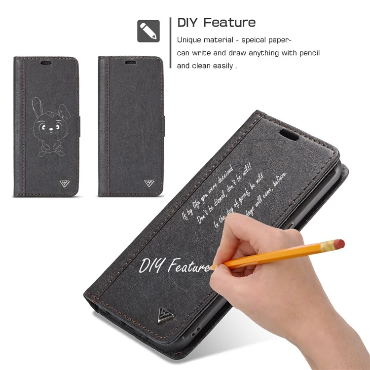 WF DIY Waterproof Paper TPU+PC Hybrid Mobile Phone Accessory Cover for Samsung Galaxy S8 G950 - Black