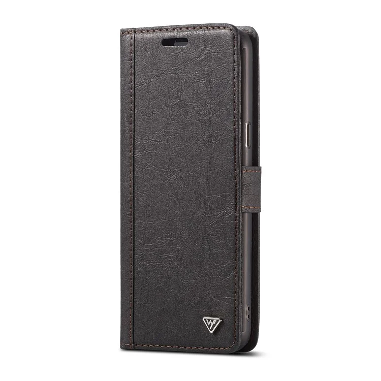 WHATIF DIY Brown Paper PU Leather Wallet Cover + Detachable PC + TPU Hybrid Case for Samsung Galaxy S8+ SM-G955 - Black