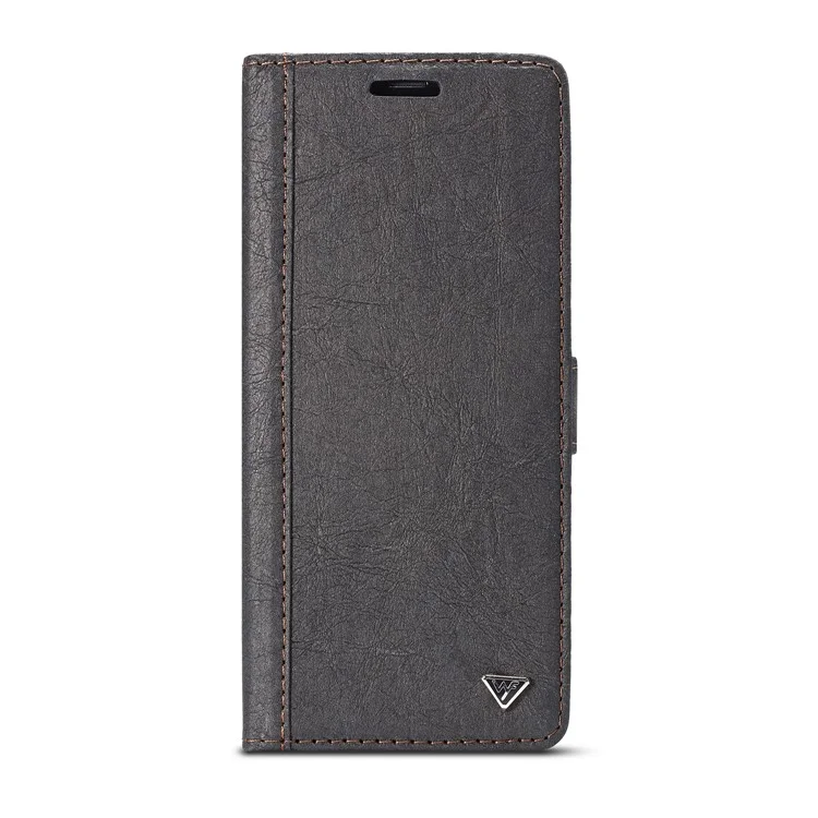 WHATIF DIY Brown Paper PU Leather Wallet Cover + Detachable PC + TPU Hybrid Case for Samsung Galaxy S8+ SM-G955 - Black