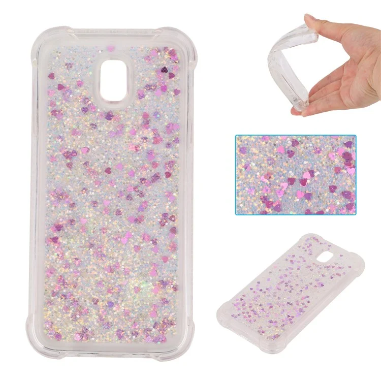 Dynamic Liquid Glitter Sequins Shockproof TPU Phone Case for Samsung Galaxy J5 (2017) EU Version/J5 Pro (2017) - Rose