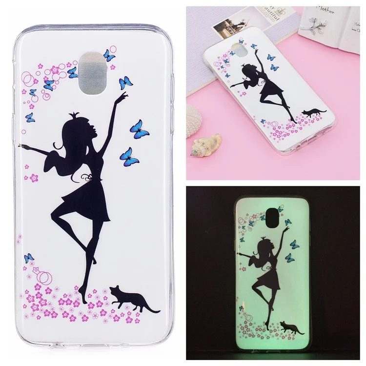 Luminous IMD Patterned TPU Cell Phone Shell for Samsung Galaxy J5 (2017) / J5 Pro (2017) EU Version - Dancing Girl