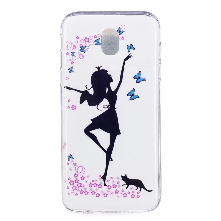 Luminous IMD Patterned TPU Cell Phone Shell for Samsung Galaxy J5 (2017) / J5 Pro (2017) EU Version - Dancing Girl