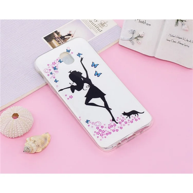 Luminous IMD Patterned TPU Cell Phone Shell for Samsung Galaxy J5 (2017) / J5 Pro (2017) EU Version - Dancing Girl
